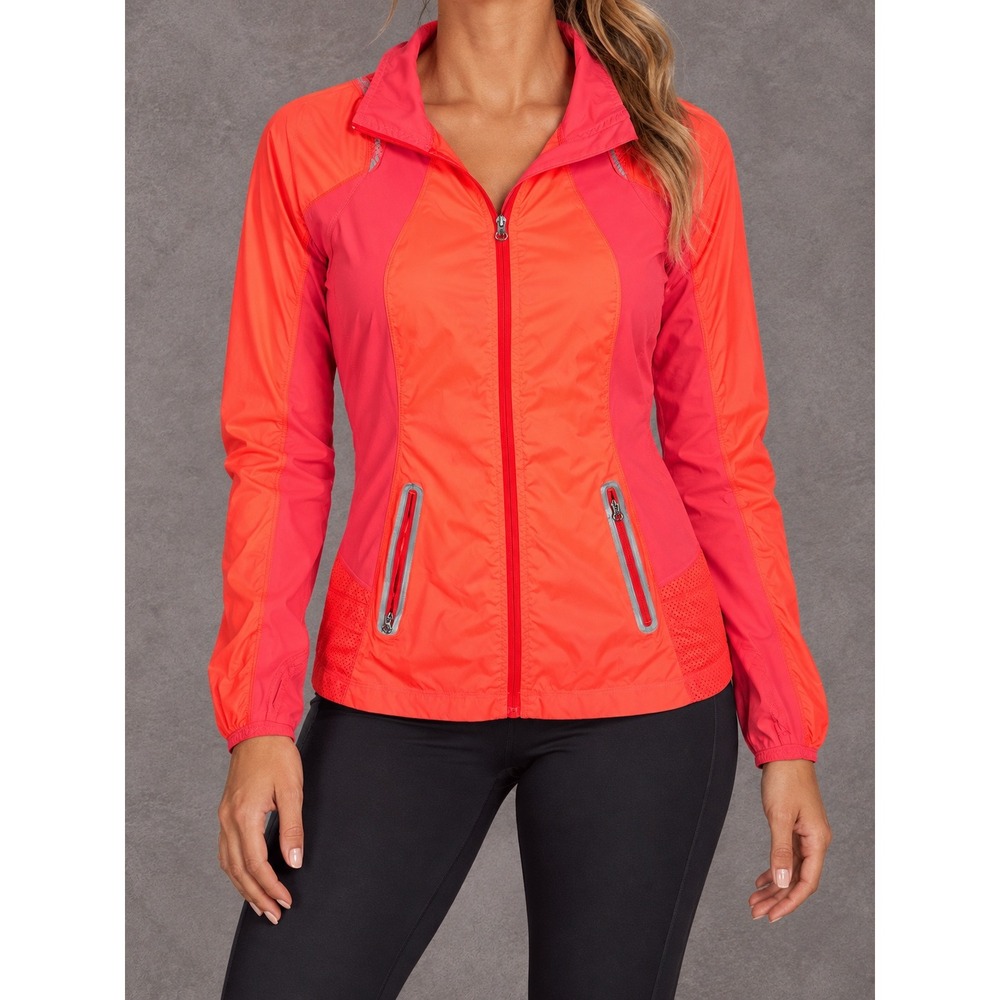Lululemon Nothing But Run Jacket Womens 4 Orange Pink Colorblock Running Zip Up
